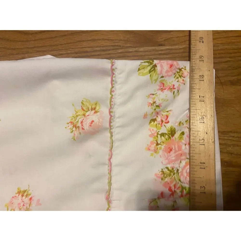Vintage 2 pillowcases white pink‎ modified lot